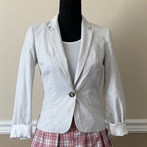 H&M Blazer - White w/ Blue Stripes - Size 2